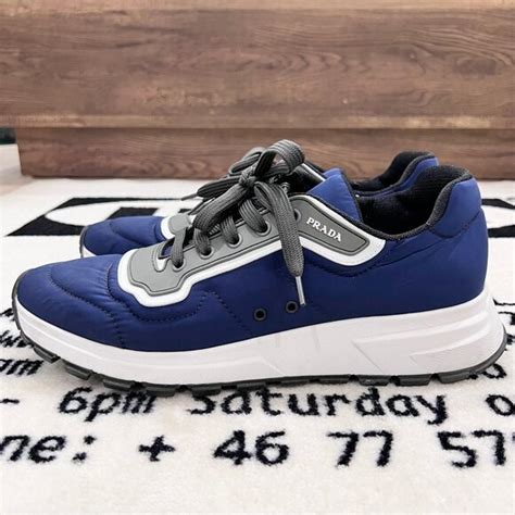 Prada Match Race Padded Nylon Navy Blue Sneakers